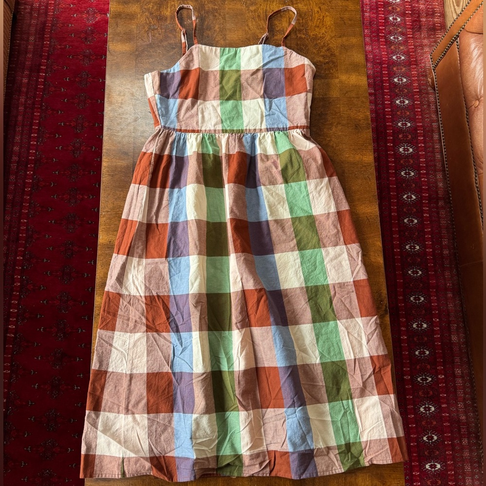 Thinking Mu 100% cotton Paola Madras Plaid/Check dress